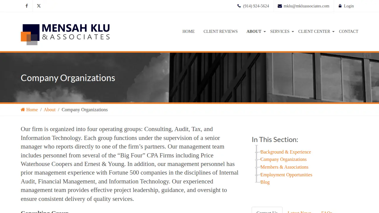 Mensah Klu & Associates page