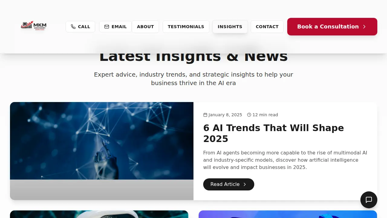 MKM ADVISORY SERVICES page