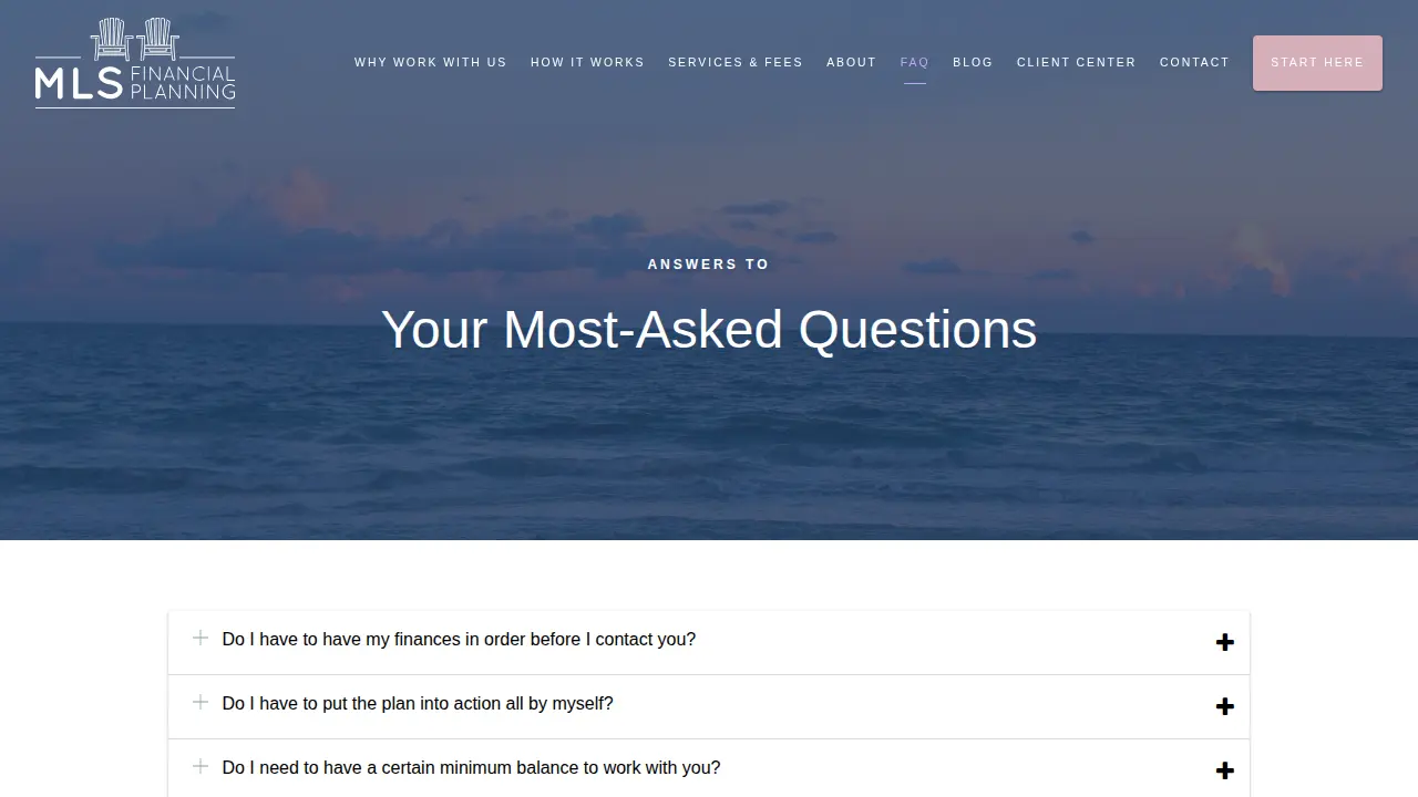 MLS Financial Planning page
