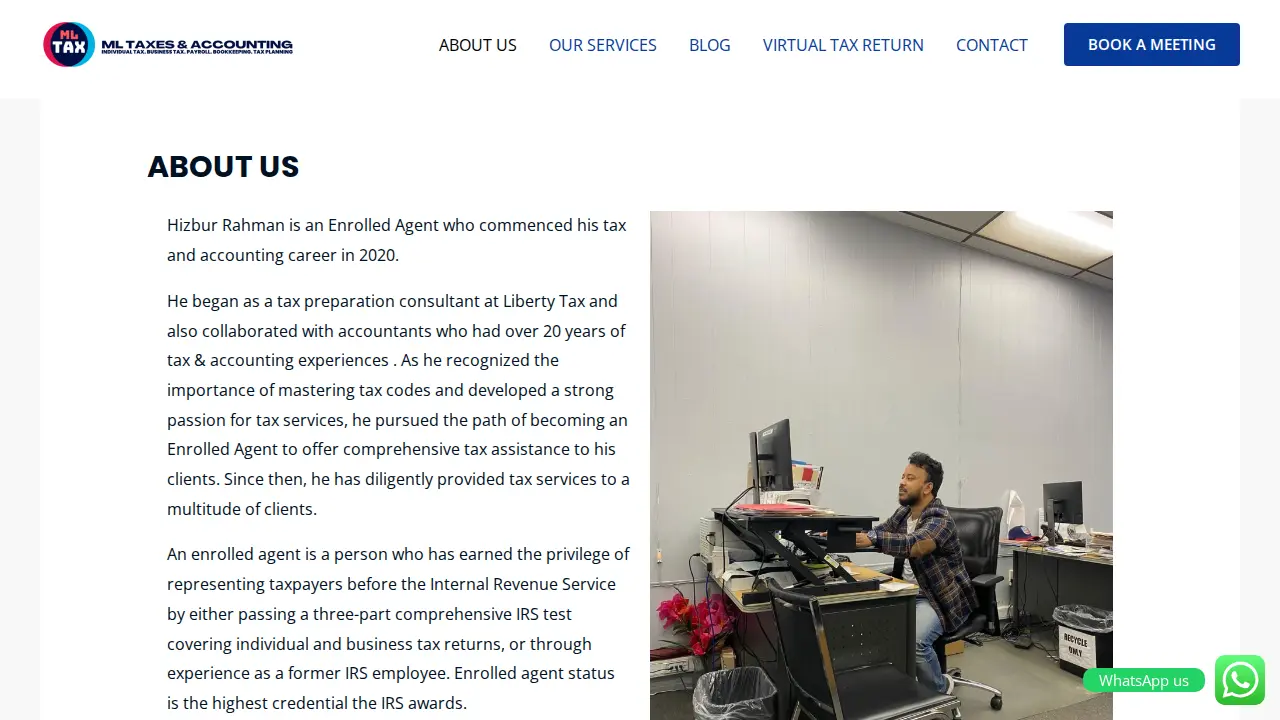 ML TAX & MULTISERVICE page