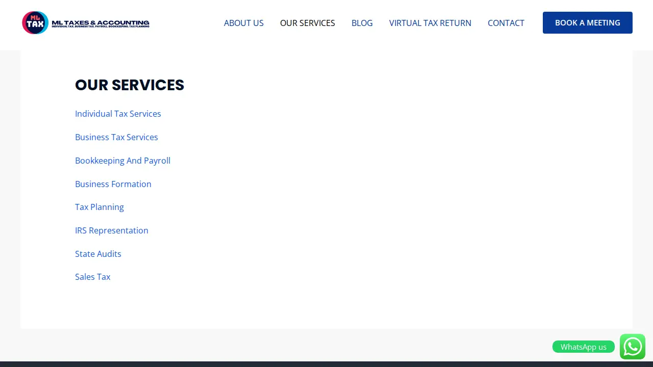 ML TAX & MULTISERVICE page