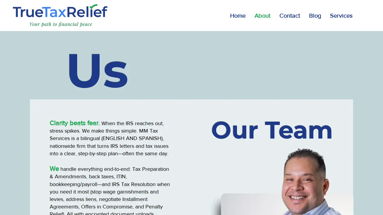 MM Online Tax Services page