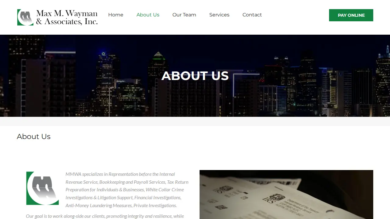 Max M. Wayman & Associates Inc. page