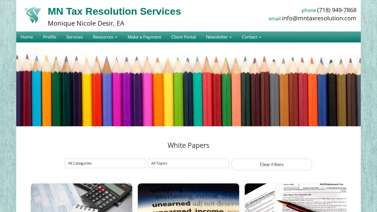 MN Tax Resolution Services: Welcome page