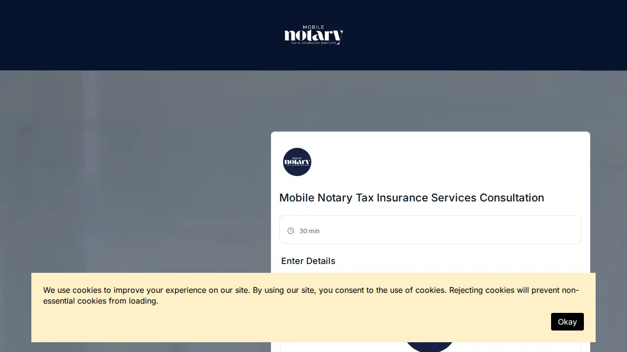 Mobile Notary Tax Insurance Services page