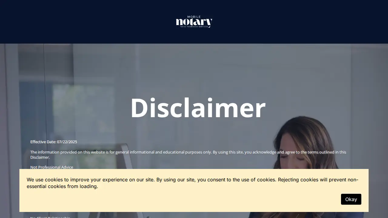 Mobile Notary Tax Insurance Services page