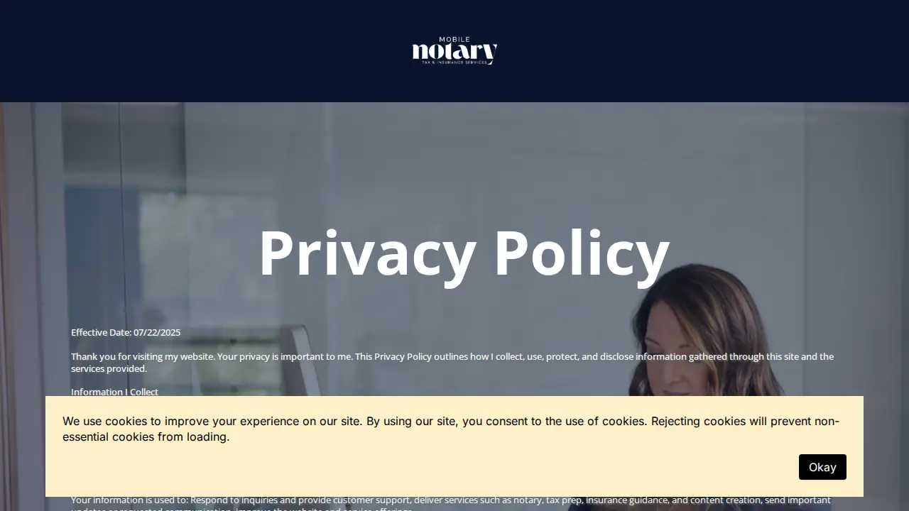Mobile Notary Tax Insurance Services page