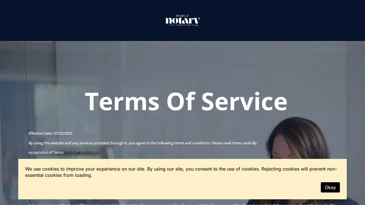 Mobile Notary Tax Insurance Services page