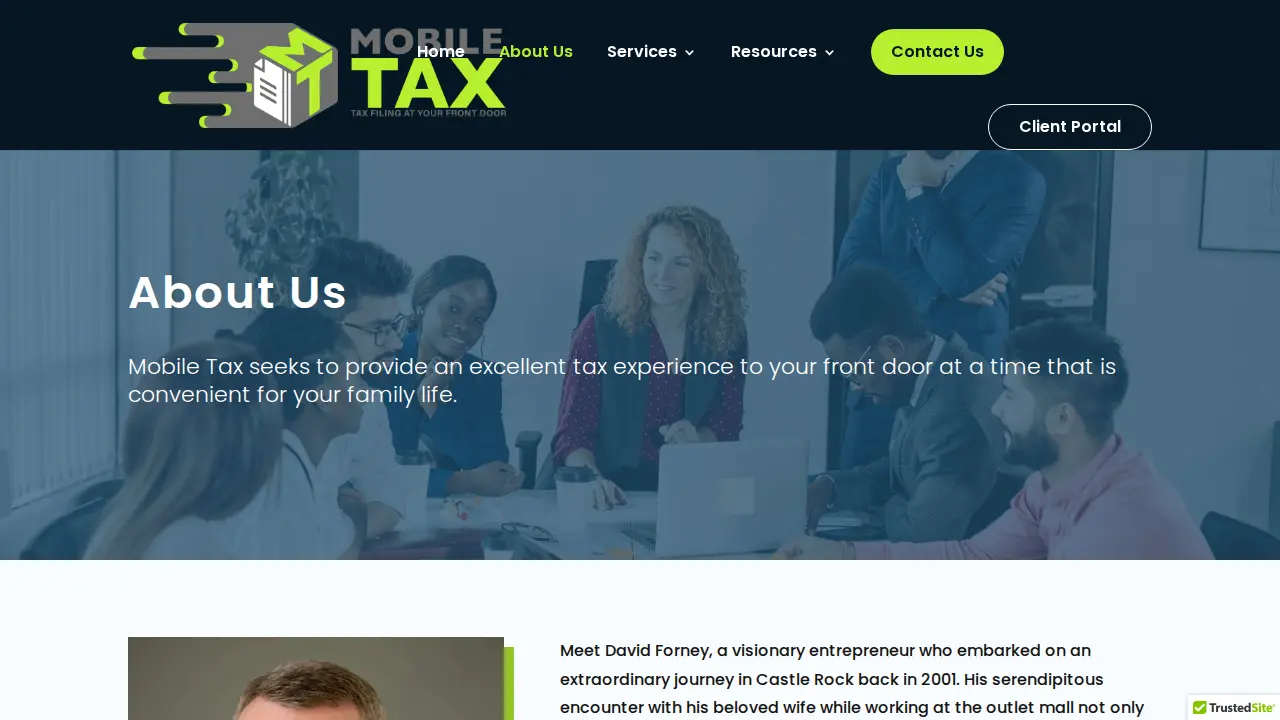 Mobile Tax page
