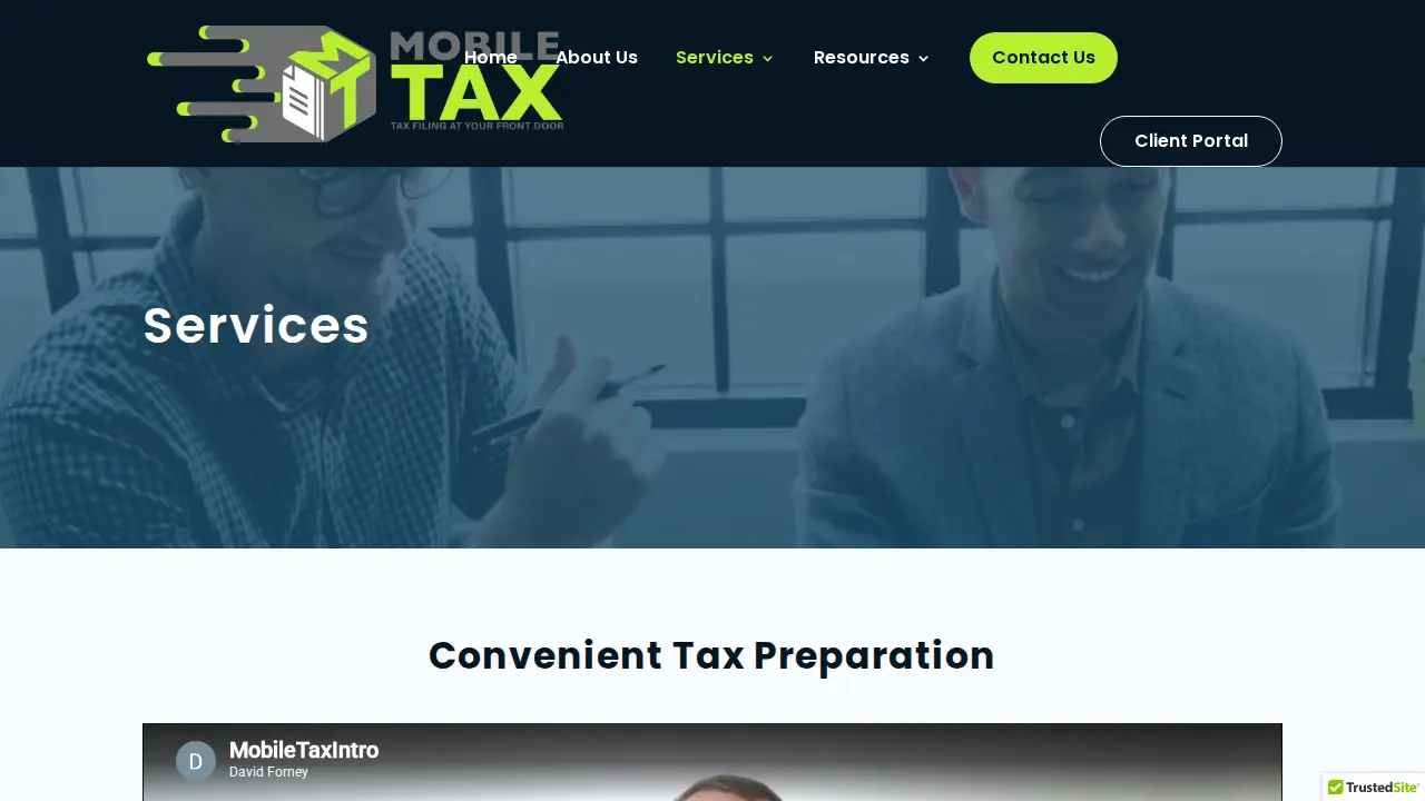 Mobile Tax page