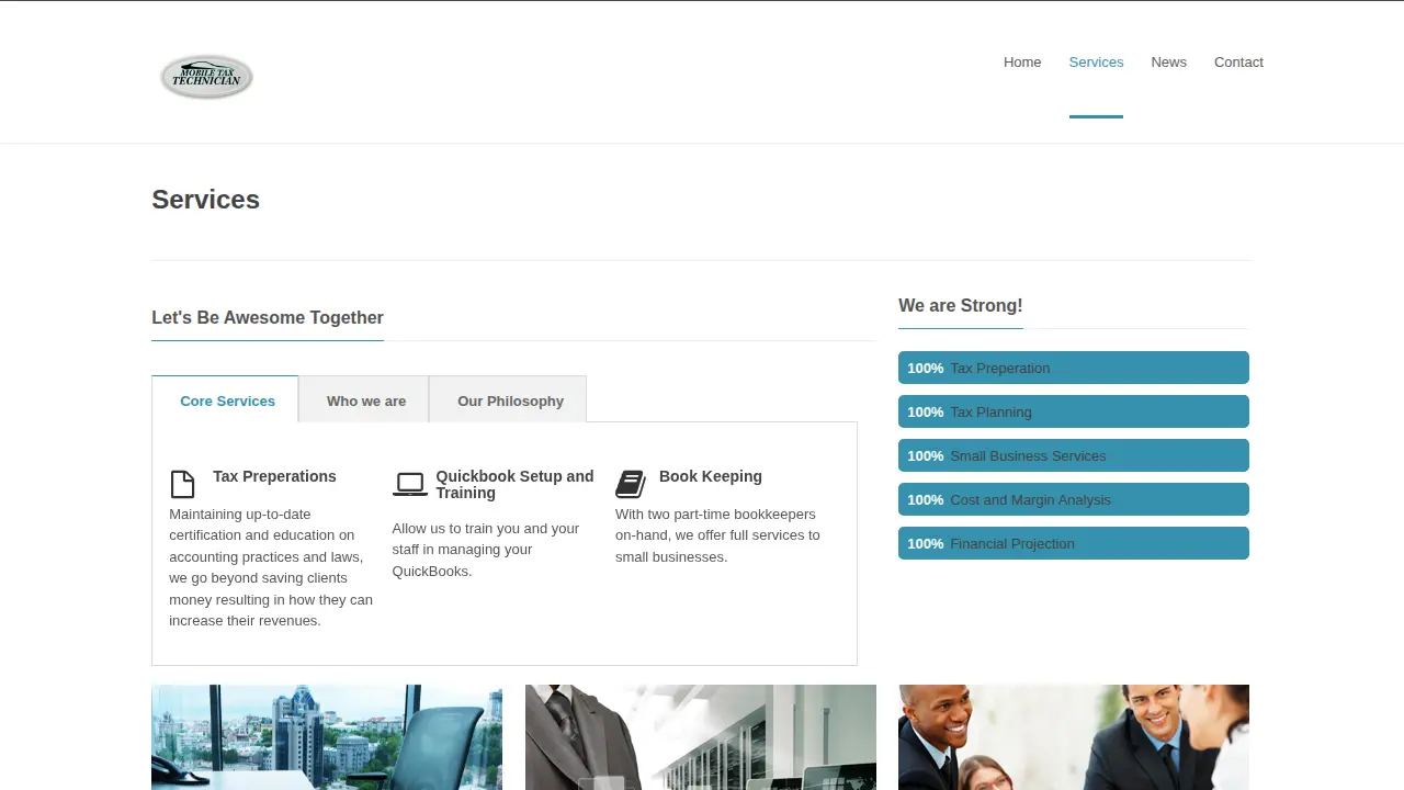 Mobile Tax Technician page