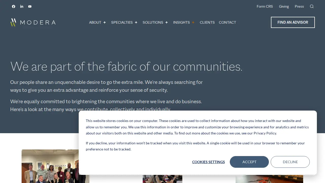 Modera Wealth Management page