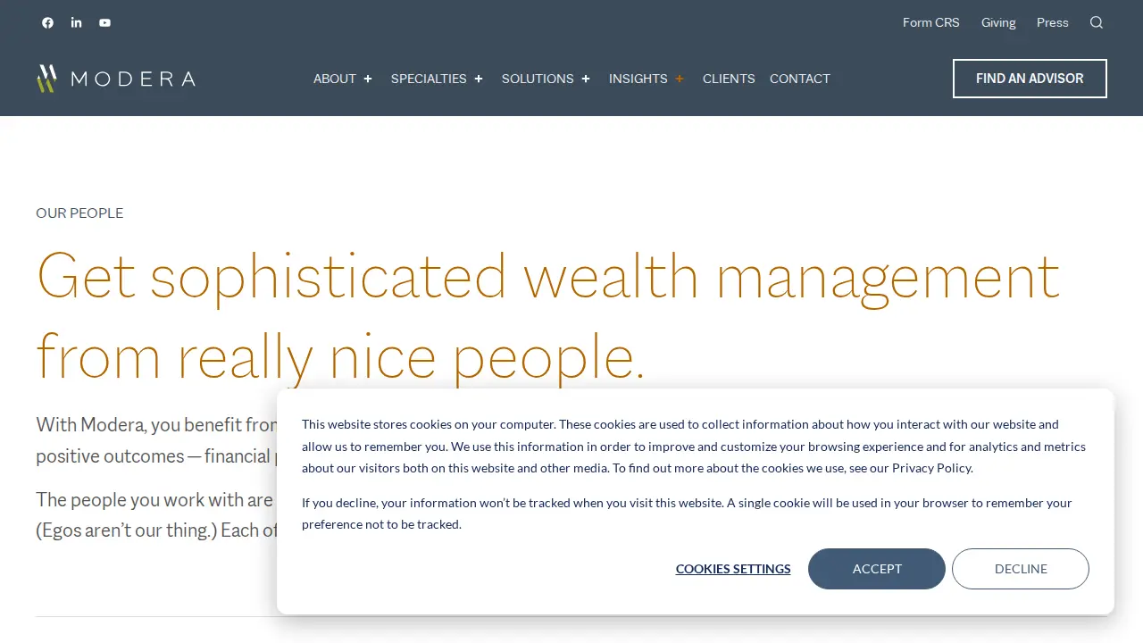 Modera Wealth Management page