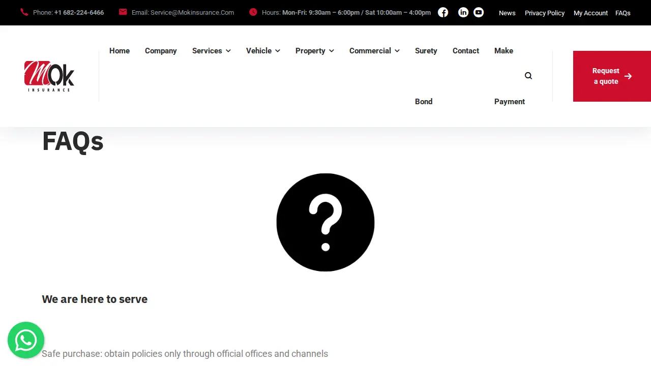 MOK Insurance & Tax services page