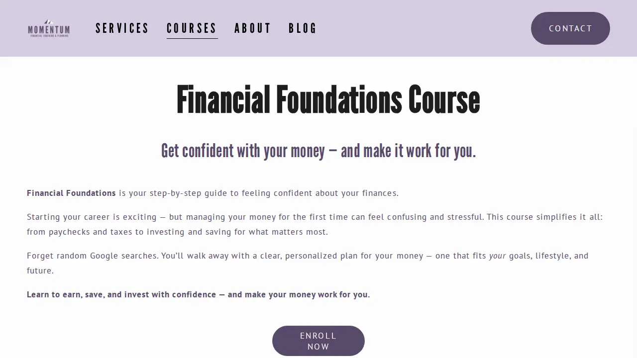 Momentum Financial Planning LLC page