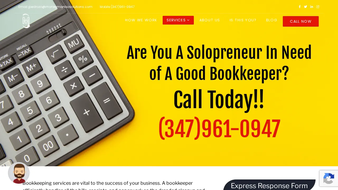 The Moneyman Business Solutions page