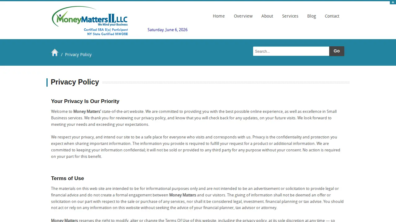Money Matters, LLC page