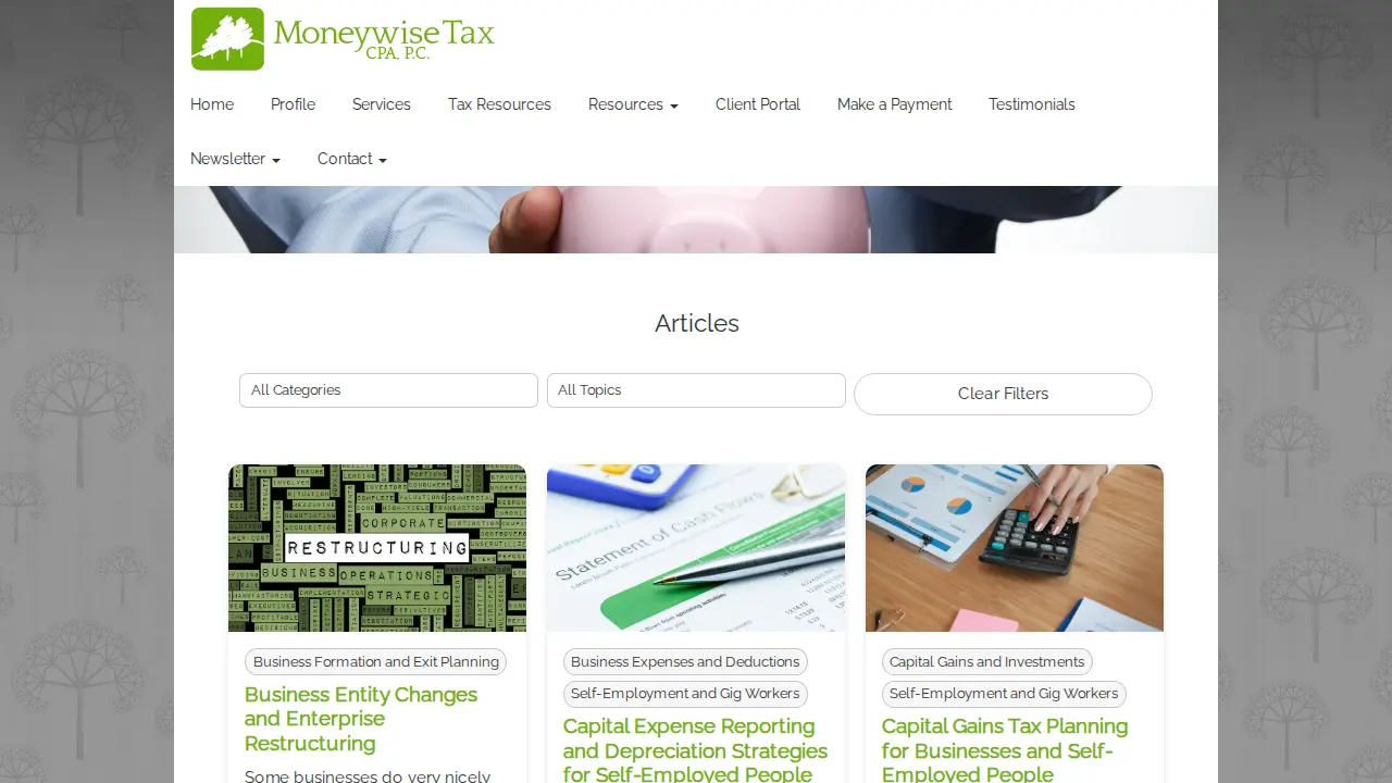 Moneywise Tax CPA PC page