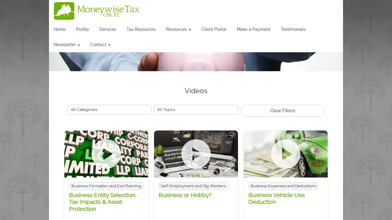 Moneywise Tax CPA PC page
