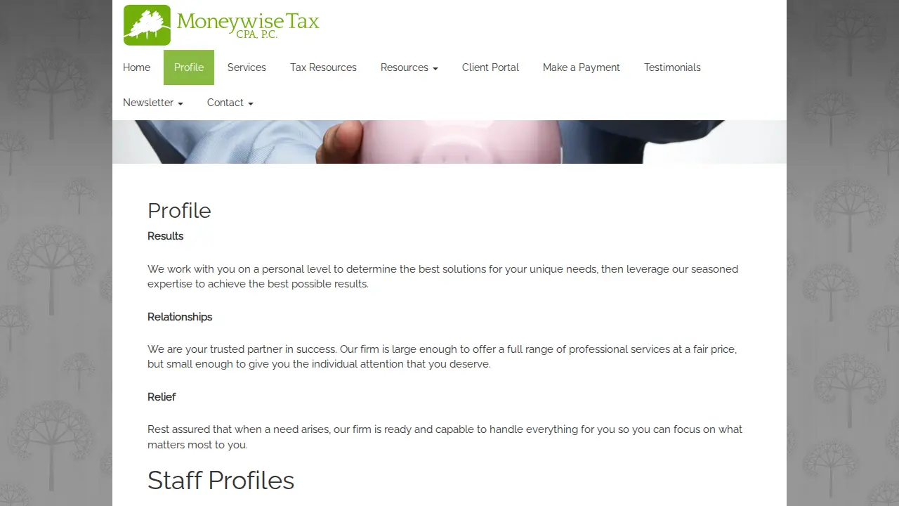 Moneywise Tax CPA PC page