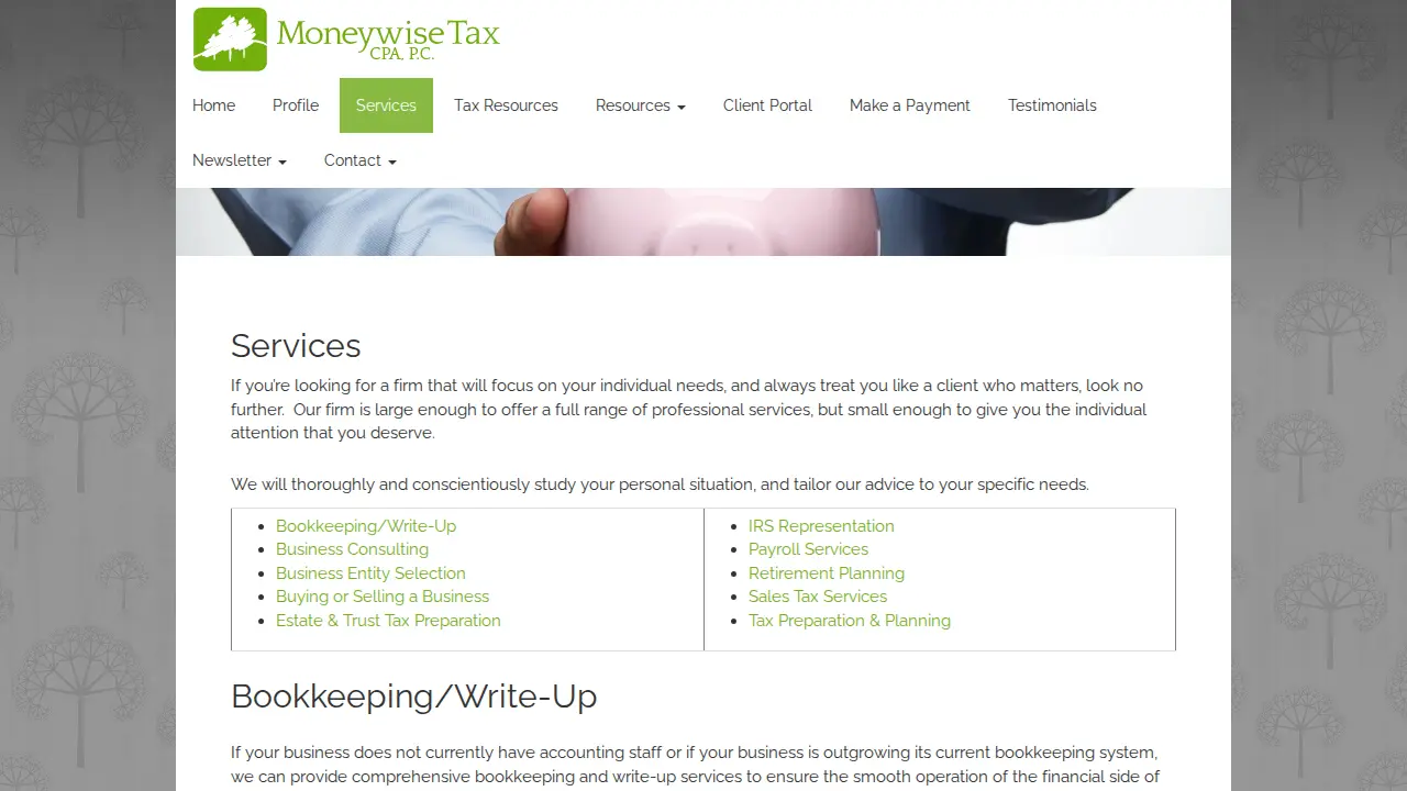 Moneywise Tax CPA PC page
