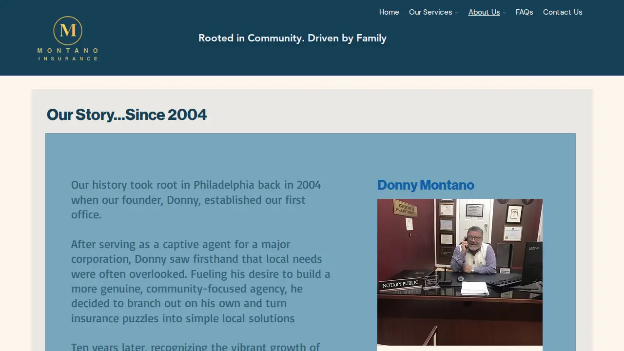 Donny Montano Insurance and Auto Tag page