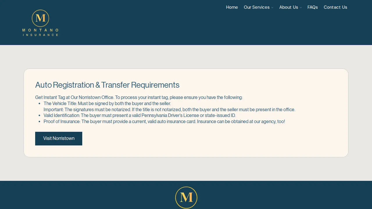 Donny Montano Insurance and Auto Tag page