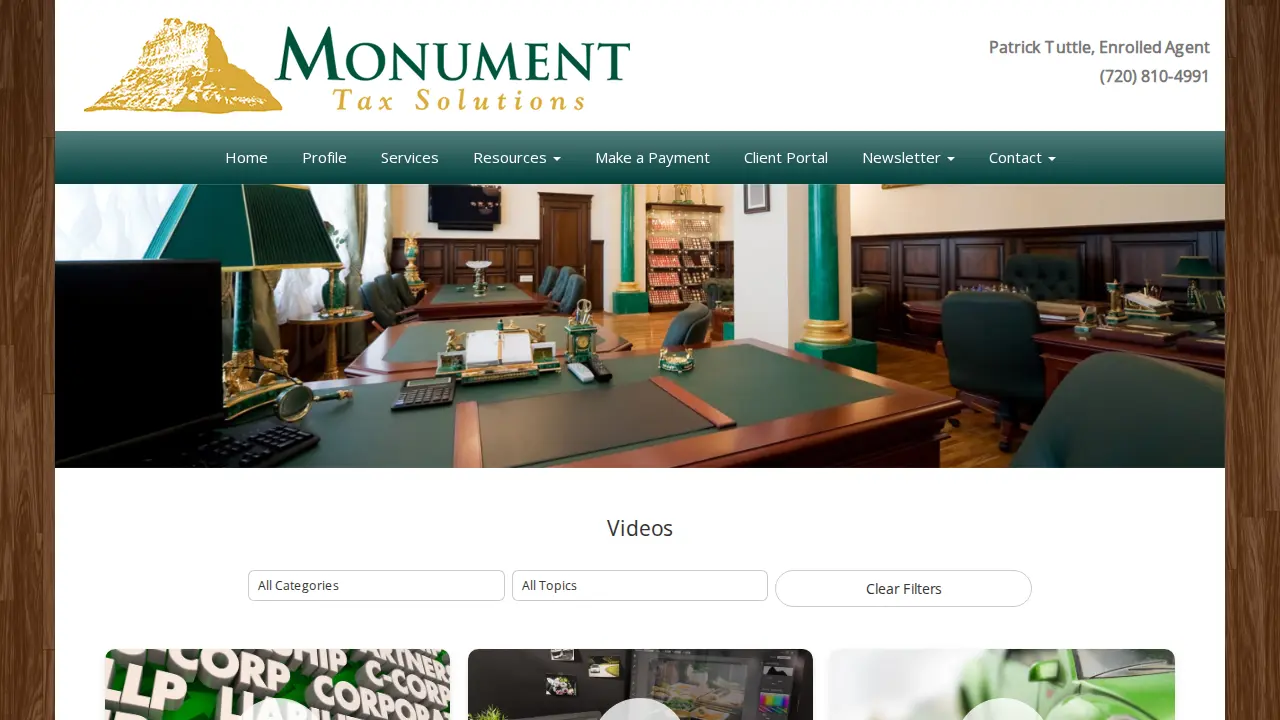 Monument Tax Solutions page