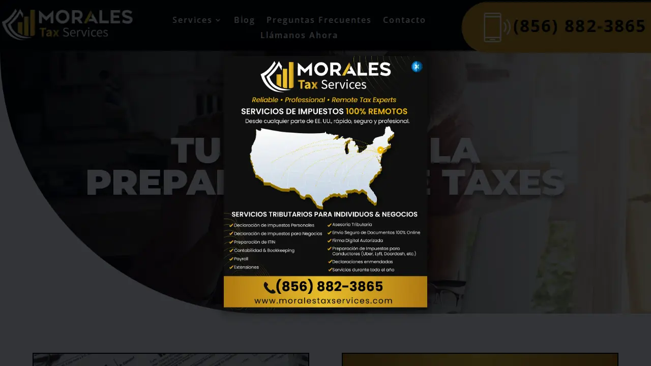 Morales Tax Services website