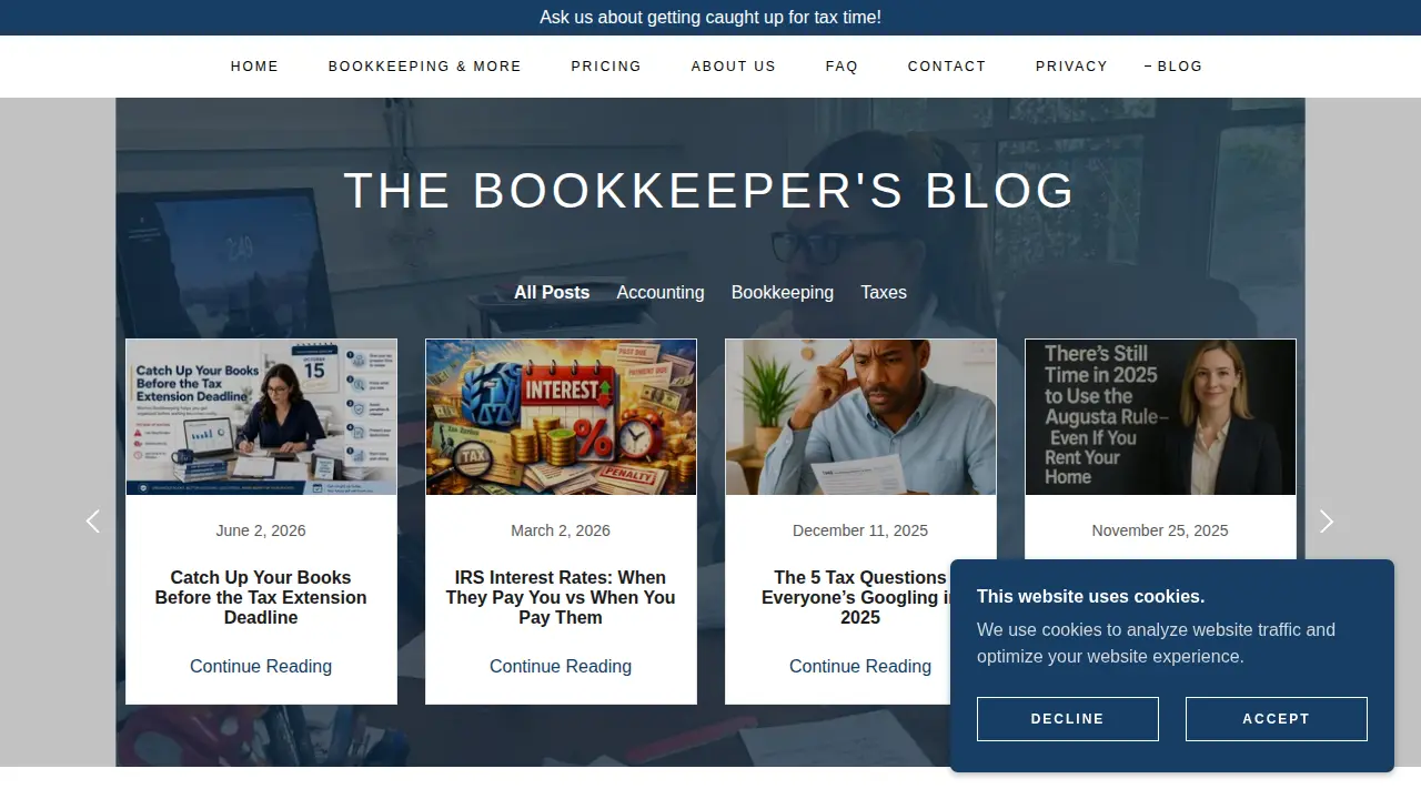 Morton Bookkeeping Services page