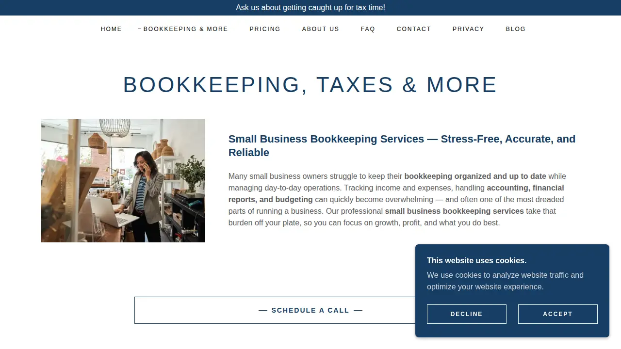 Morton Bookkeeping Services page