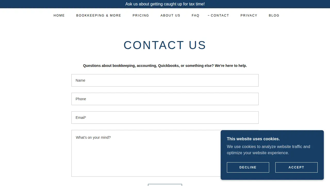 Morton Bookkeeping Services page