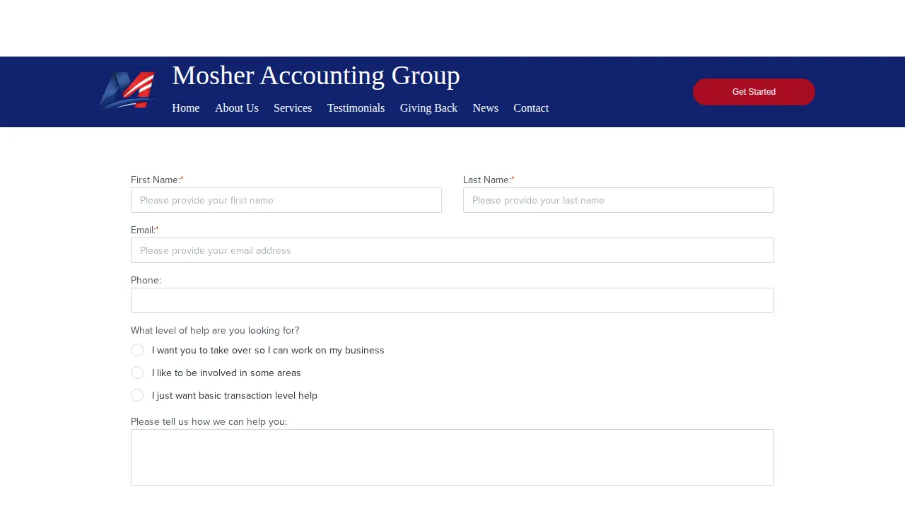 Mosher Accounting Group LLC page