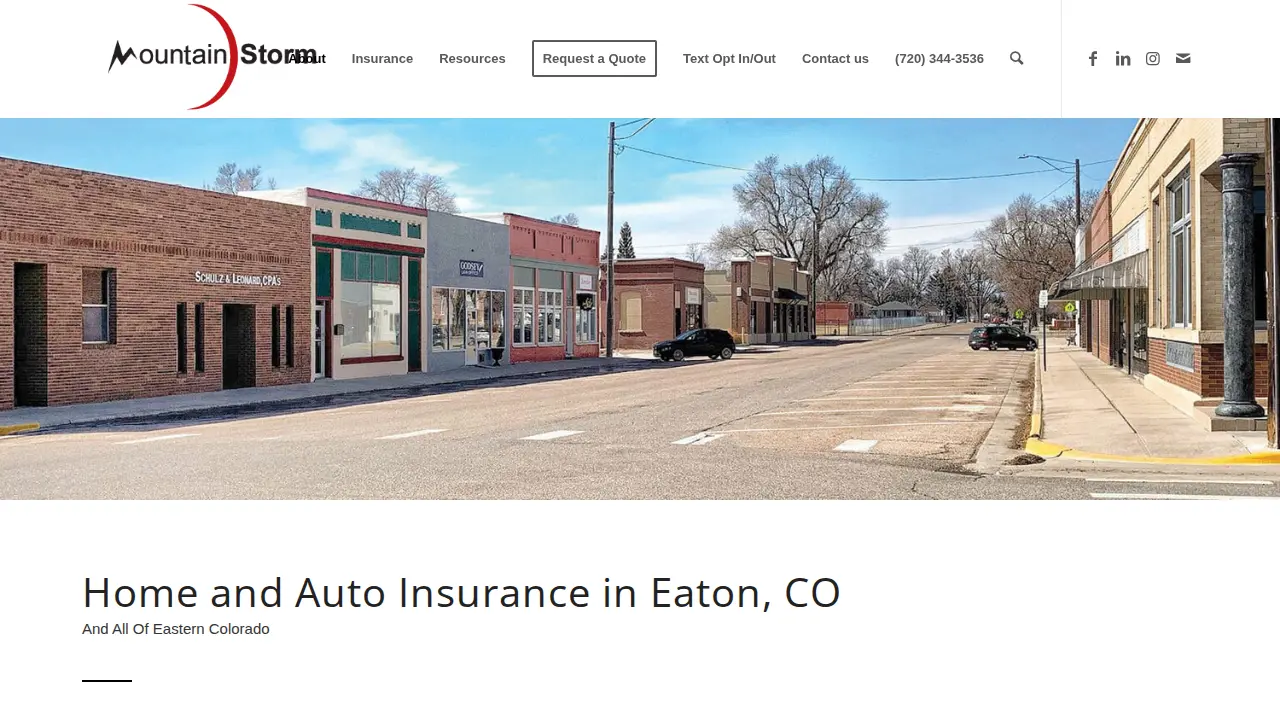 MountainStorm Insurance Agency page