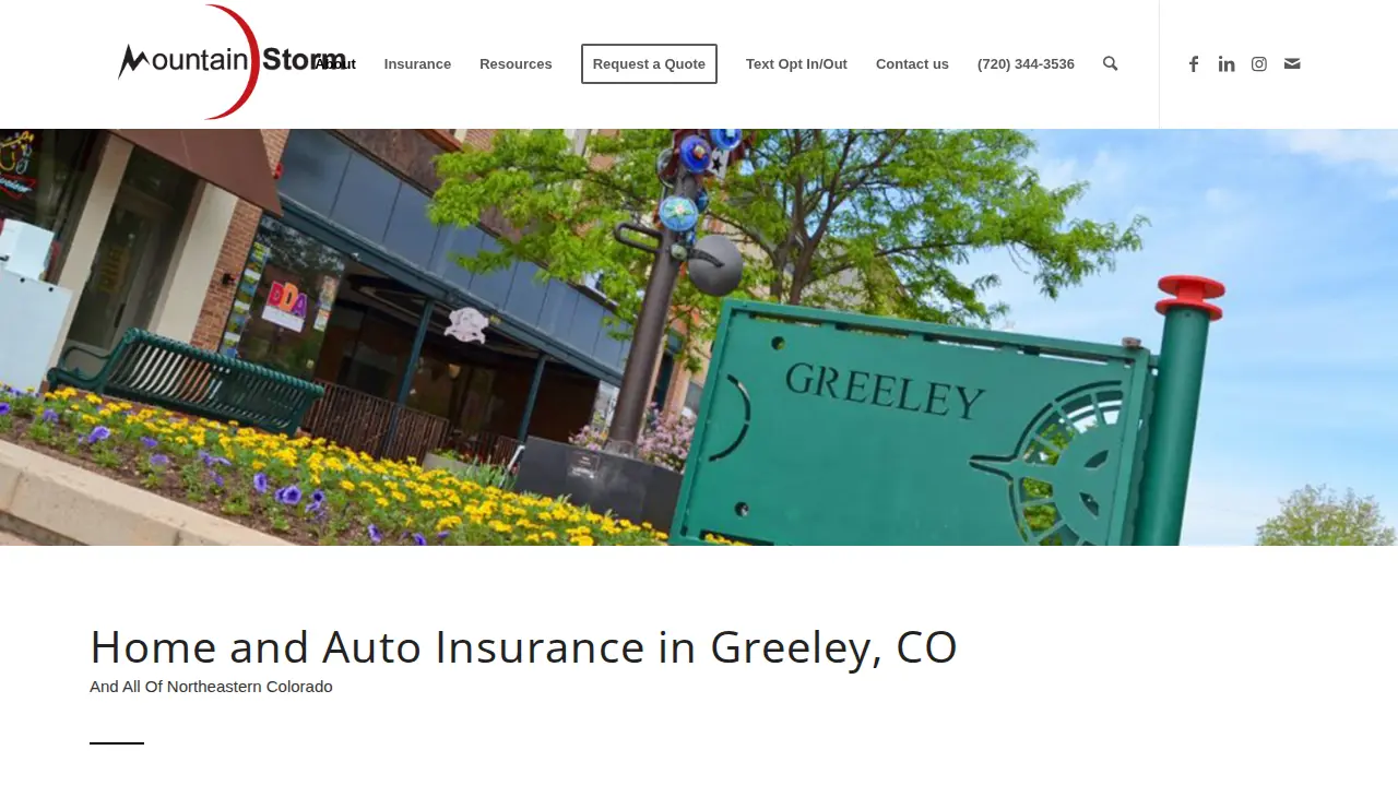 MountainStorm Insurance Agency page