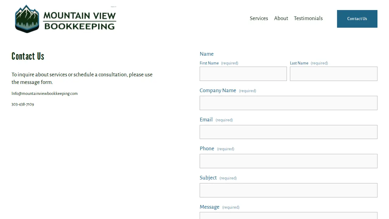 Mountain View Bookkeeping LLC page