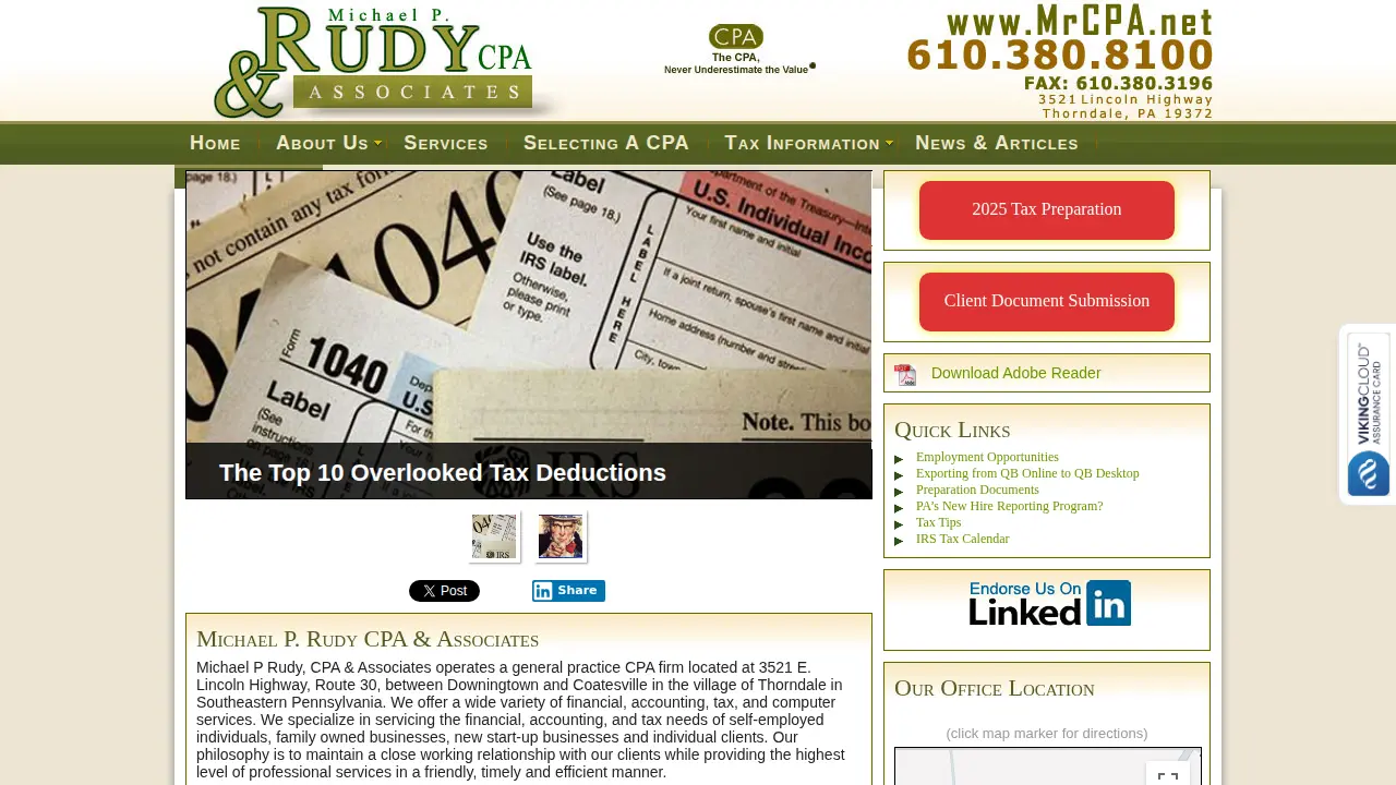 Michael P. Rudy, CPA & Associates website