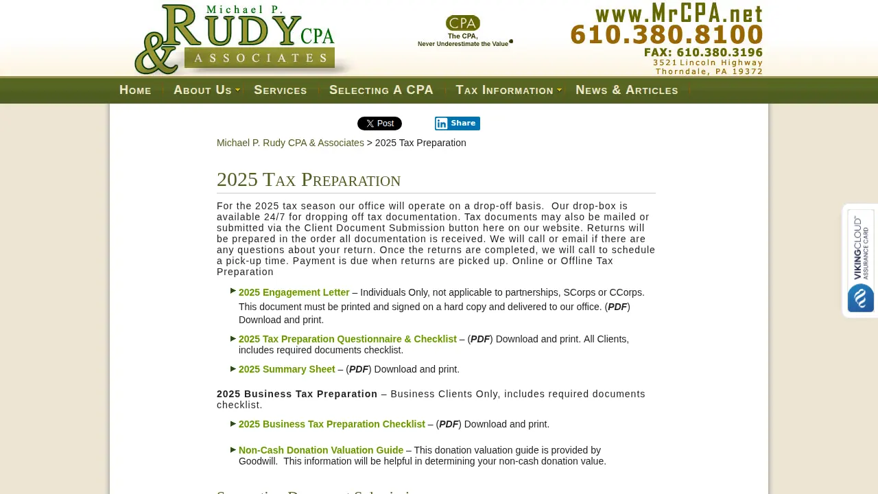 Michael P. Rudy, CPA & Associates page