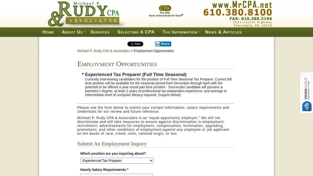 Michael P. Rudy, CPA & Associates page