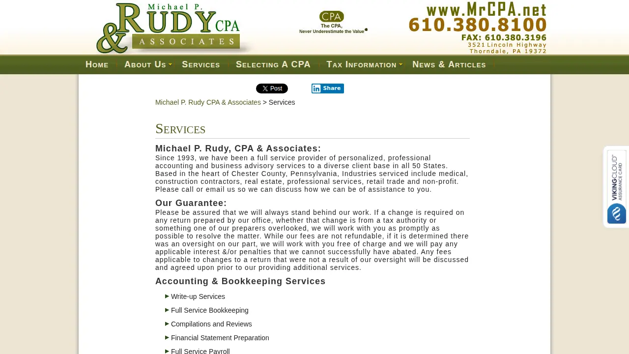 Michael P. Rudy, CPA & Associates page