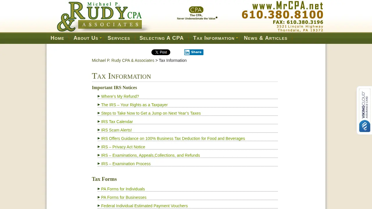 Michael P. Rudy, CPA & Associates page