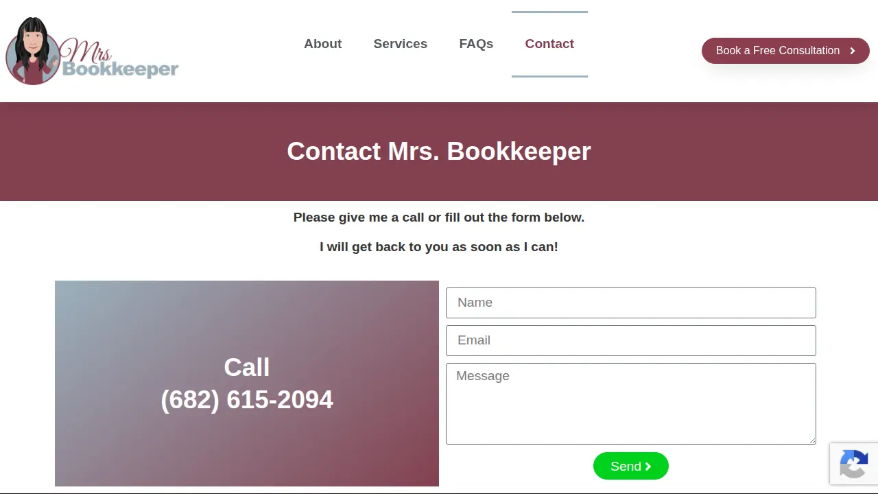 Mrs Bookkeeper page