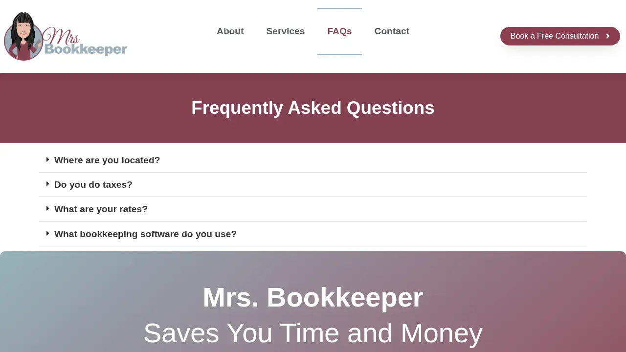 Mrs Bookkeeper page