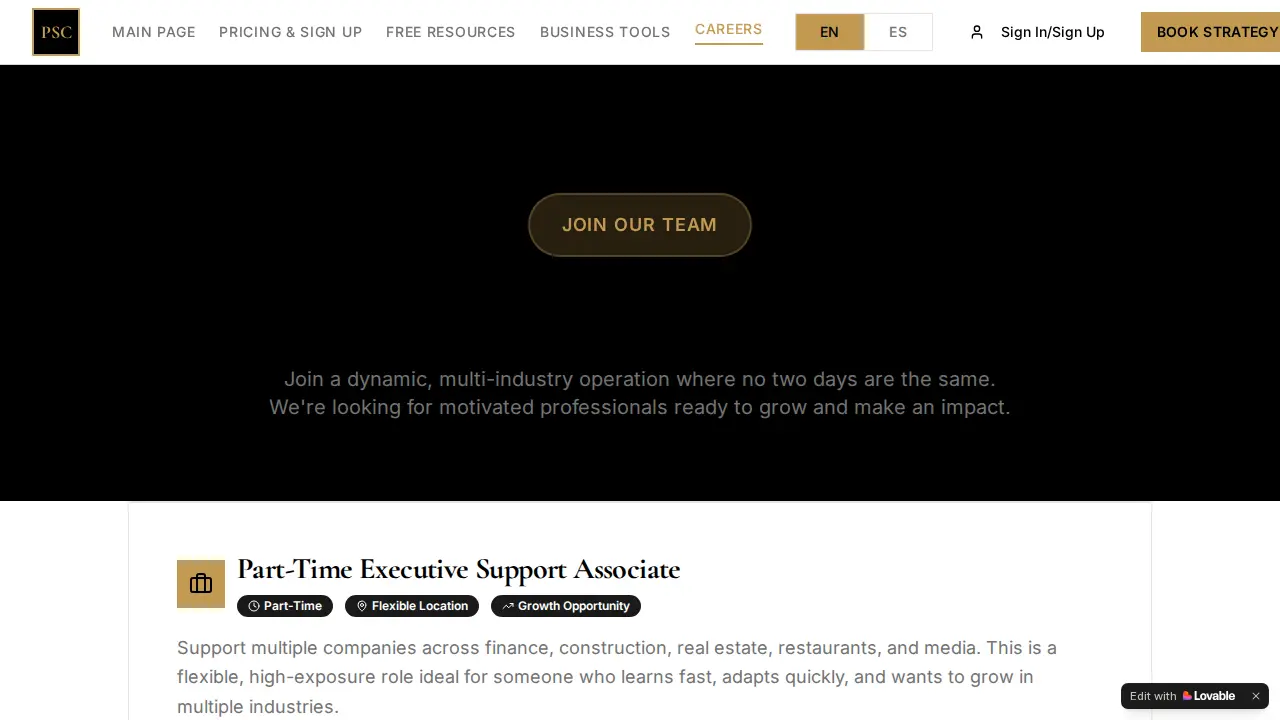 Premium Services Corporation page