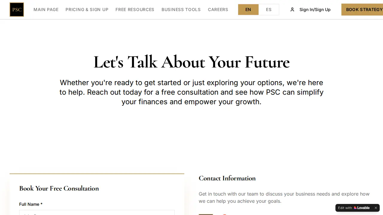 Premium Services Corporation page