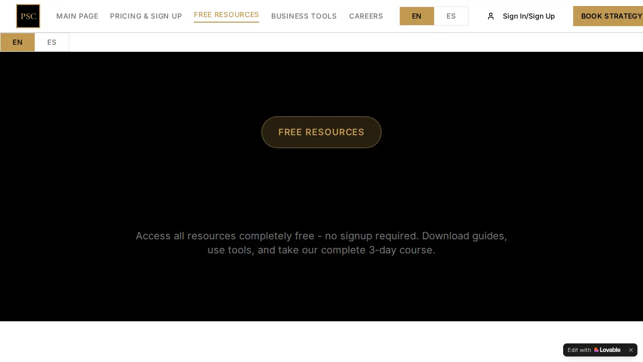 Premium Services Corporation page