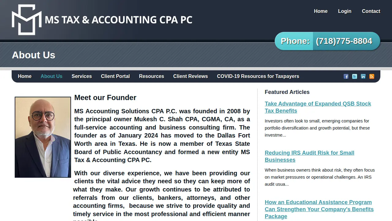 MS Accounting Solutions CPA, P.C. page