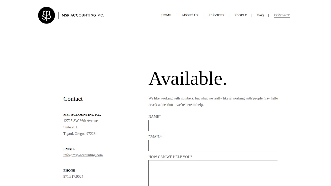 MSP ACCOUNTING PC page