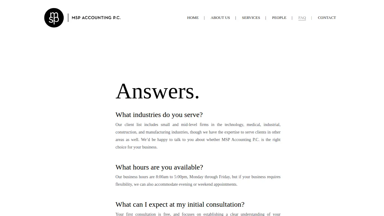 MSP ACCOUNTING PC page