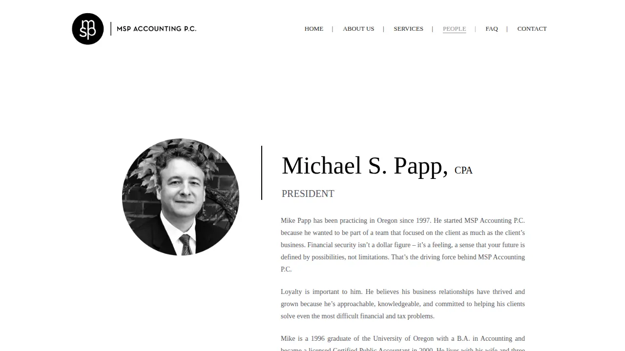 MSP ACCOUNTING PC page